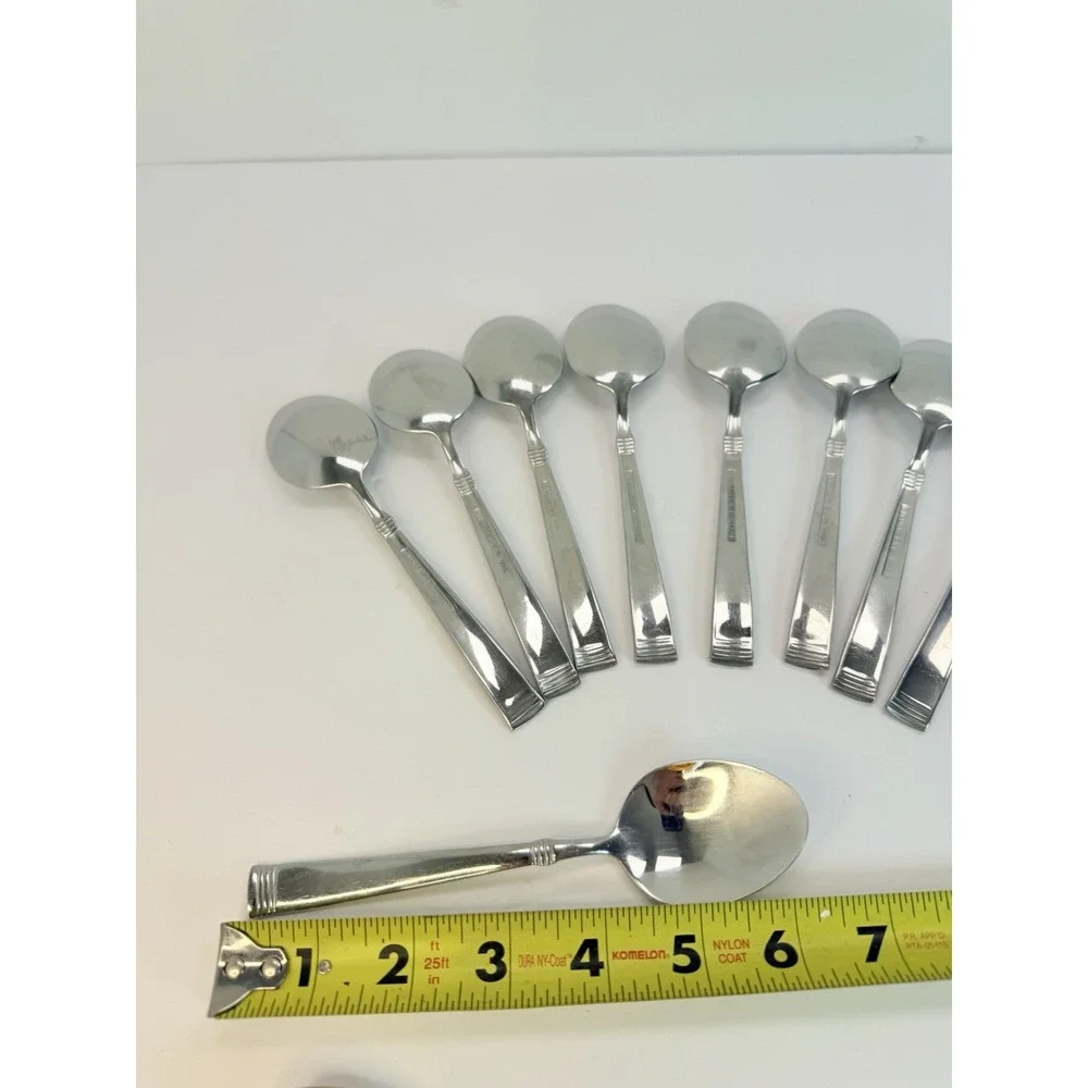 Wallace Napoli 18/10 Stainless Steel Teaspoons Set of 8 Glossy Silver